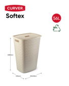 Curver Softex Wasmand met deksel 56L - Krijtwit