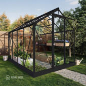 Royal Well Mary II kweekkas full option aluminium zwart 6,0 m²