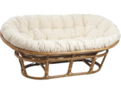 Loungestoel Mamasan bruin rotan