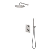 Marho Valdra regendouche set inbouw met thermostaatkraan 25 cm geborsteld staal