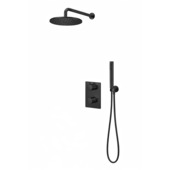 Marho Valdra regendouche set inbouw met thermostaatkraan 25 cm mat zwart