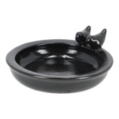 Vogeldrink/voeder schaal grijs