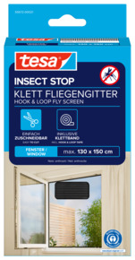 tesa Insect Stop raamhor met klittenband Standard 130 x 150 cm zwart