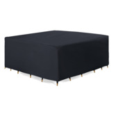 Loungesethoes vierkant zwart kunststof 250 cm