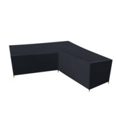 Loungeset hoes L-vorm 250 x 250 cm zwart