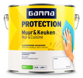 GAMMA Protection muur & keuken muurverf snow RAL 9003 mat 2,5 liter