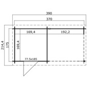 Tuinhuis met overkapping Edelweiss vurenhout geïmpregneerd 390 x 215 cm