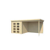 Tuinhuis met overkapping Helena vurenhout onbehandeld 492 x 254 cm