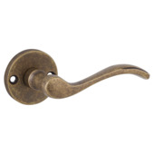 Gamma deurkruk set Athene rond rozet messing antiek