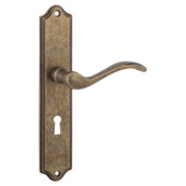 Gamma deurkruk set Athene ovaal schild sleutelgat 56 mm messing antiek