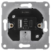 Q-LINK Inbouw basiselement USB-A + USB-C