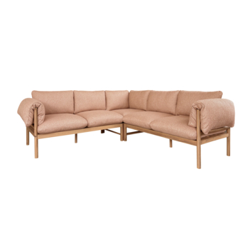 Loungeset tuin Emma bruin/terracotta melange acacia hout kopen