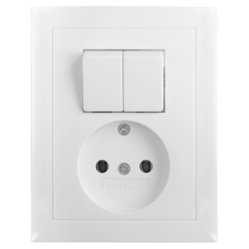 Berker S.1 Stopcontact met Serieschakelaar Wit kopen? | Stopcontacten | GAMMA