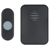 Q-Link draadloze gong met beldrukker en lichtflits zwart