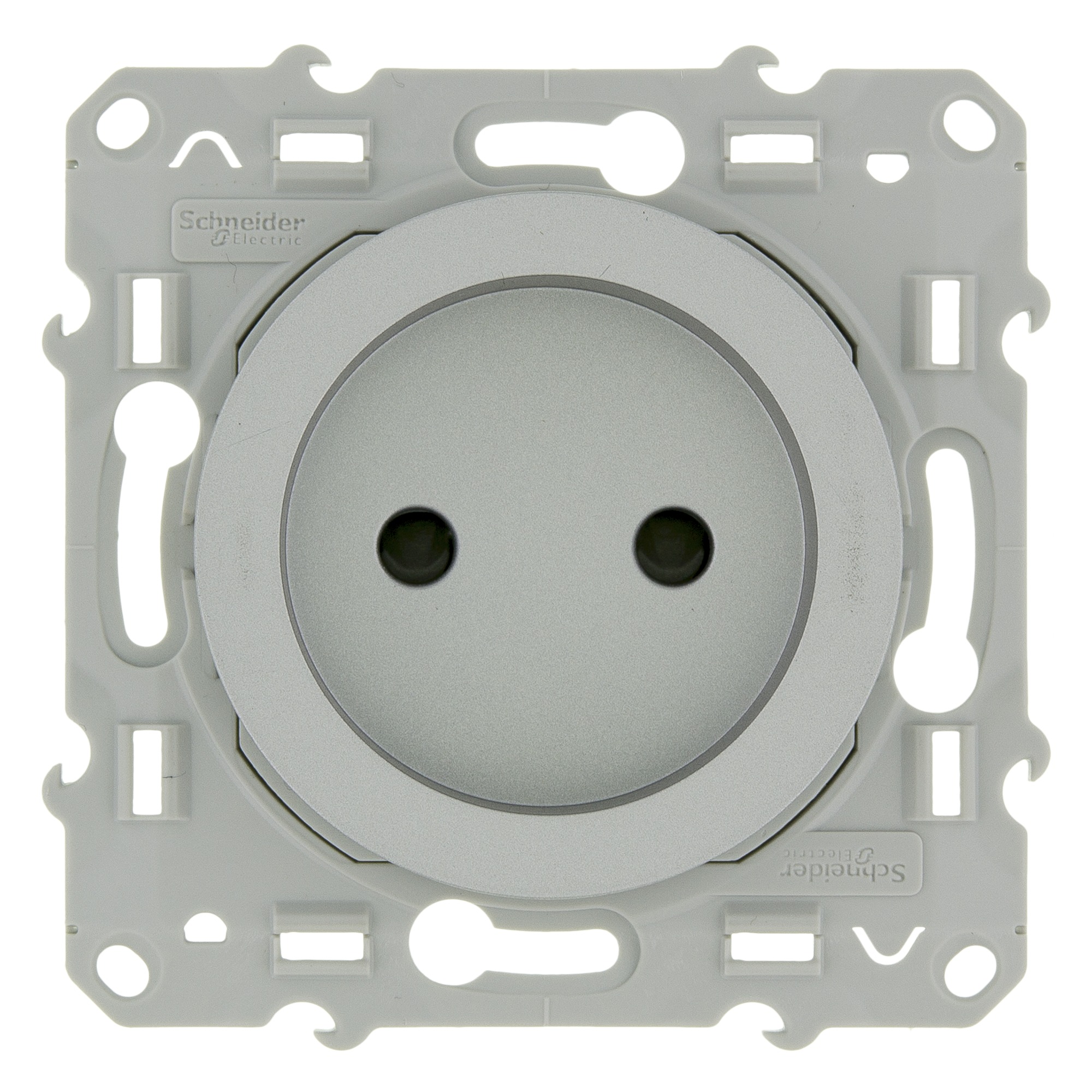 Schneider Electric Odace Enkel Stopcontact Aluminium schneider electric kopen in de aanbieding