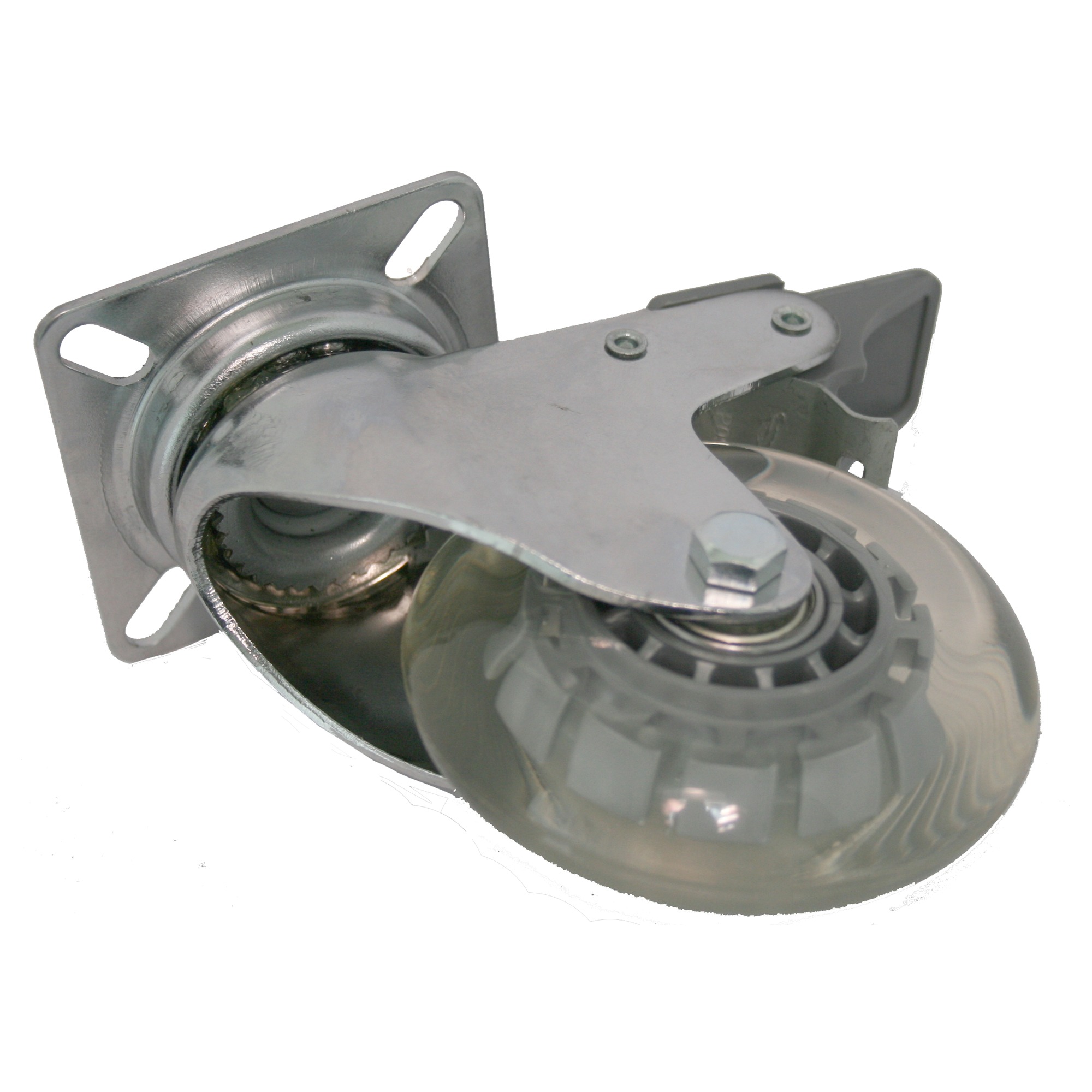 Dornerhelmer Zwenkwiel Met Rem Chroom Transparant Maximaal 40 Kg 75 Mm dornerhelmer kopen in de aanbieding