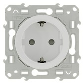 Schneider Electric Odace enkel geaard stopcontact wit