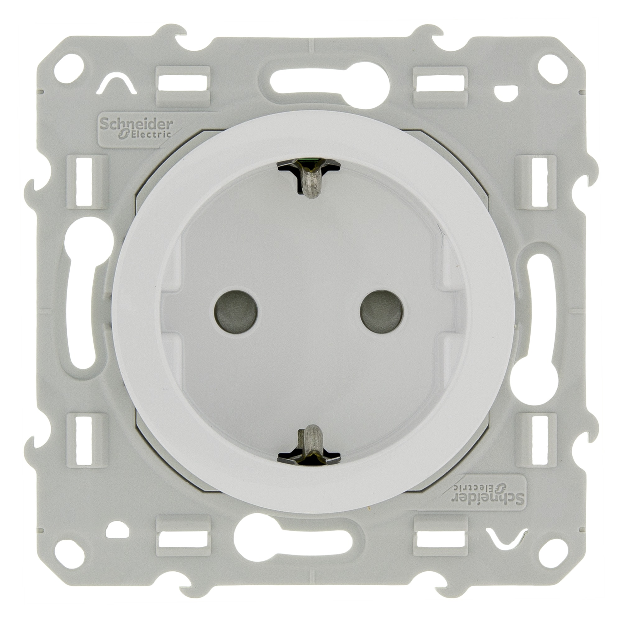 Schneider Electric Odace Enkel Geaard Stopcontact Wit schneider electric kopen in de aanbieding