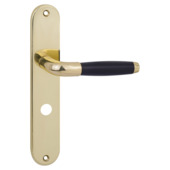 Gamma deurkruk set Donau ovaal schild vrij-bezet sluiting 63/8 mm messing glans