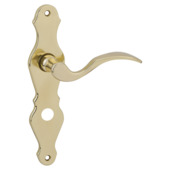 Gamma deurkruk set Lepel ovaal schild vrij-bezet sluiting 63/8 mm messing glans