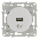 Schneider Electric Odace Steckdose + USB-C 10,5W – Kobaltblau, Glänzend, 2P+T