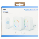 Q-Link deurbelset met beldrukker en RGB-lichtflits wit