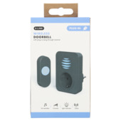 Q-Link plug-through gong met randaarde en verlichting zwart
