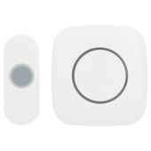 Q-Link draadloze plug-in gong met beldrukker en lichtflits wit