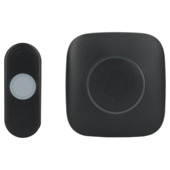 Q-Link plug-in gong met beldrukker en RGB-lichtflits zwart