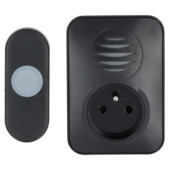 Q-Link plug-through gong met penaarde en verlichting zwart