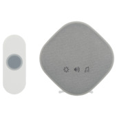 Q-Link gong op batterij met beldrukker wit