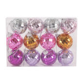 Christmas Goods kerstballen set discoballen 4 cm 12 stuks