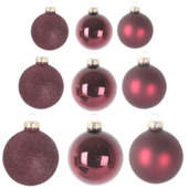 Christmas Goods kerstballen mix 42 stuks burgundy diverse maten