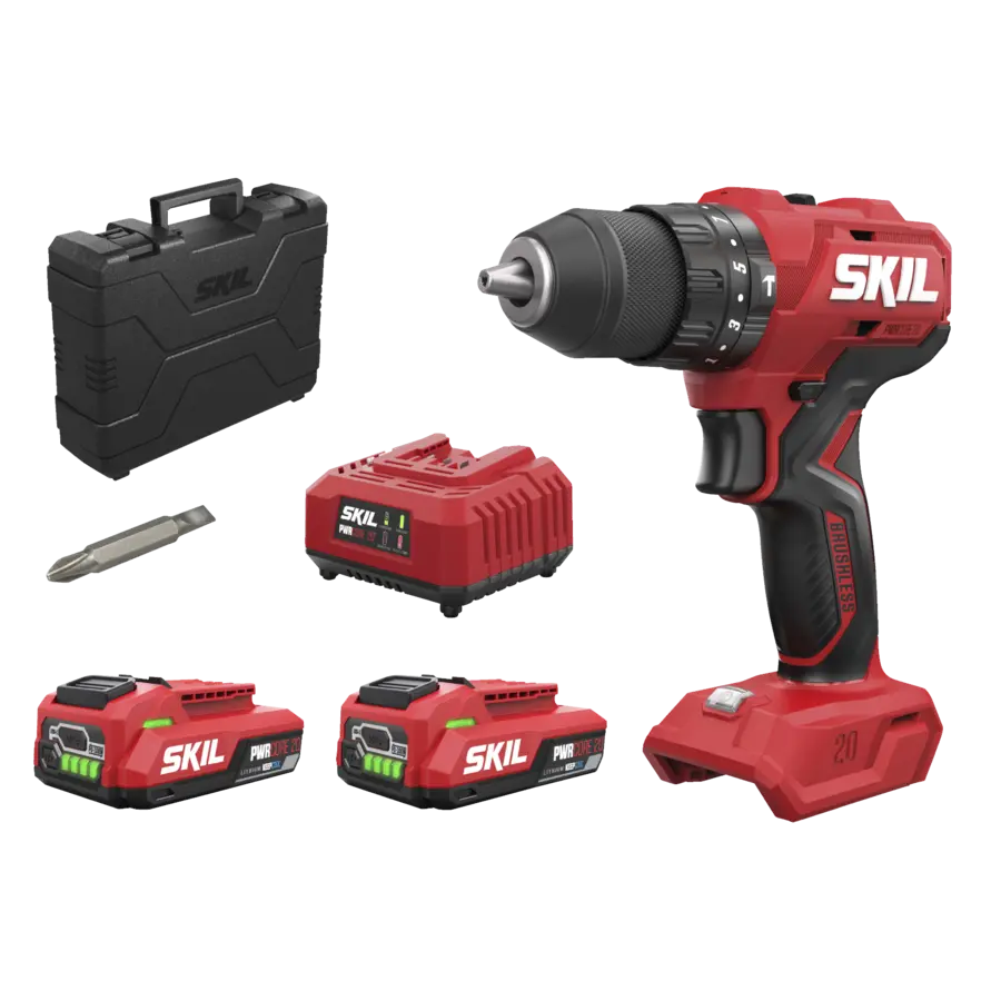 SKIL 20V klopboormachine 3021HD brushless (incl. 2 USB-C accu's 2,0Ah + snellader)