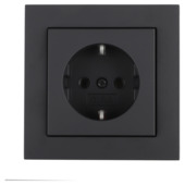 Gira E2 Inbouw Enkel Geaard Stopcontact Mat Zwart