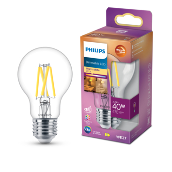 Philips LED peer E27 40W filament helder warmglow dimbaar kopen? | Led lampen | GAMMA