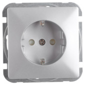 GAMMA Everest Enkel Geaard Stopcontact Aluminium
