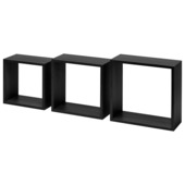 Duraline kubus zwart eiken 12 mm 30x30x12 cm set 3 stuks
