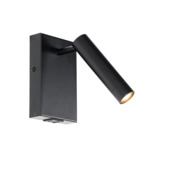 Qazqa wandlamp Croft G9 LED lichtbron zwart staal verstelbaar met USB-C
