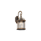 Qazqa buiten wandlamp Glasgow E27 LED lichtbron antiek goud aluminium met glas