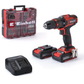 Einhell 18V accuklopboor incl. 2x2.0Ah accu + snellader en 64-delige accessoireset in overzichtelijke koffer