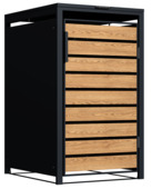 Practo Garden klikokast enkel staal mat zwart/houtlook 116 x 68 x 80 cm