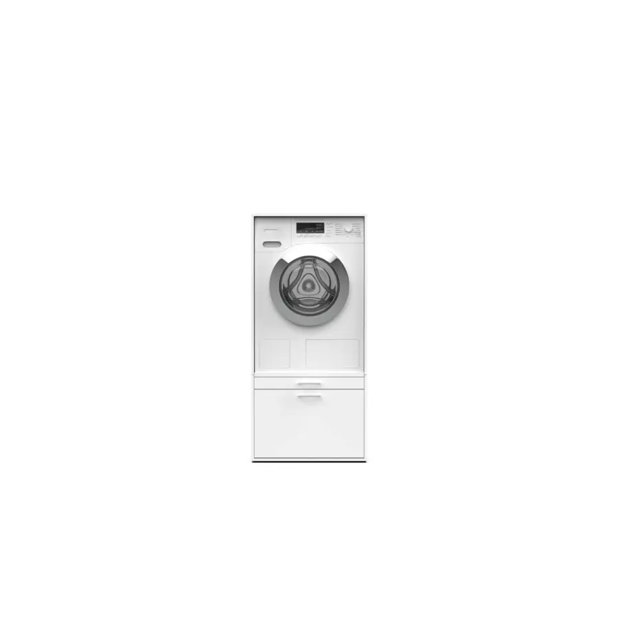 Washcab wasmachinekast WCBA142 met lade en uitschuifbare plank 66,5 x 67,5 x 142 cm wit