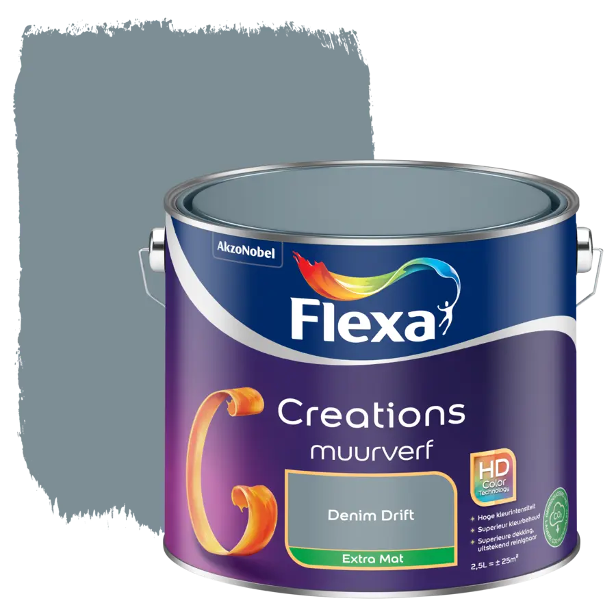 Flexa Creations muurverf denim drift extra mat 2,5 liter