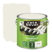 CetaBever Tuinhoutbeits zijdeglans dekkend RAL 9010 gebroken wit 2,5 liter