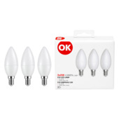 OK LED kaars E14 2,8W 249 lumen 3 st.