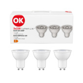 OK LED spot GU10 3W 230 lumen 3 st.