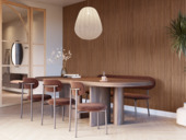 Lattenwand Curve donker walnoot 260 x 30 cm (2 stuks)