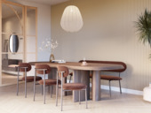 Lattenwand Curve katoen beige 260 x 30 cm (2 stuks)