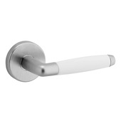 GAMMA deurkrukset Retro rozet rond RVS look (messing) greep wit